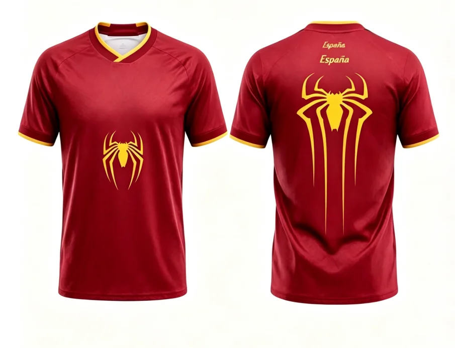 2026 Summer New V-neck T-shirt 3D Printed Spider Pattern Spanish Fan T-shirt Breathable Quick drying Sportswear
