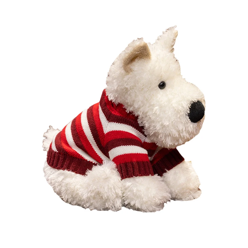 

30/50cm Flurry Red Sweater West Highland Dog Plush Toy Soft Stuffed Puppy For Home Decor Kid's Birthday Gifts
