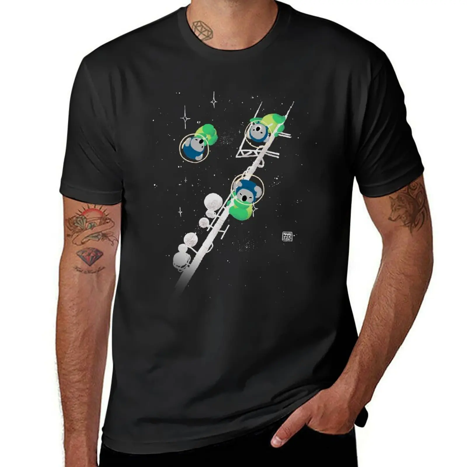 

Футболка Space Koalas, забавные костюмы, дизайнерские рубашки, футболки, мужская дизайнерская футболка