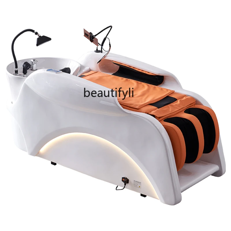 

Electric Massage Barber Shop Flushing Bed Automatic Head Treatment Water Circulation Fumigation Shampoo Chair