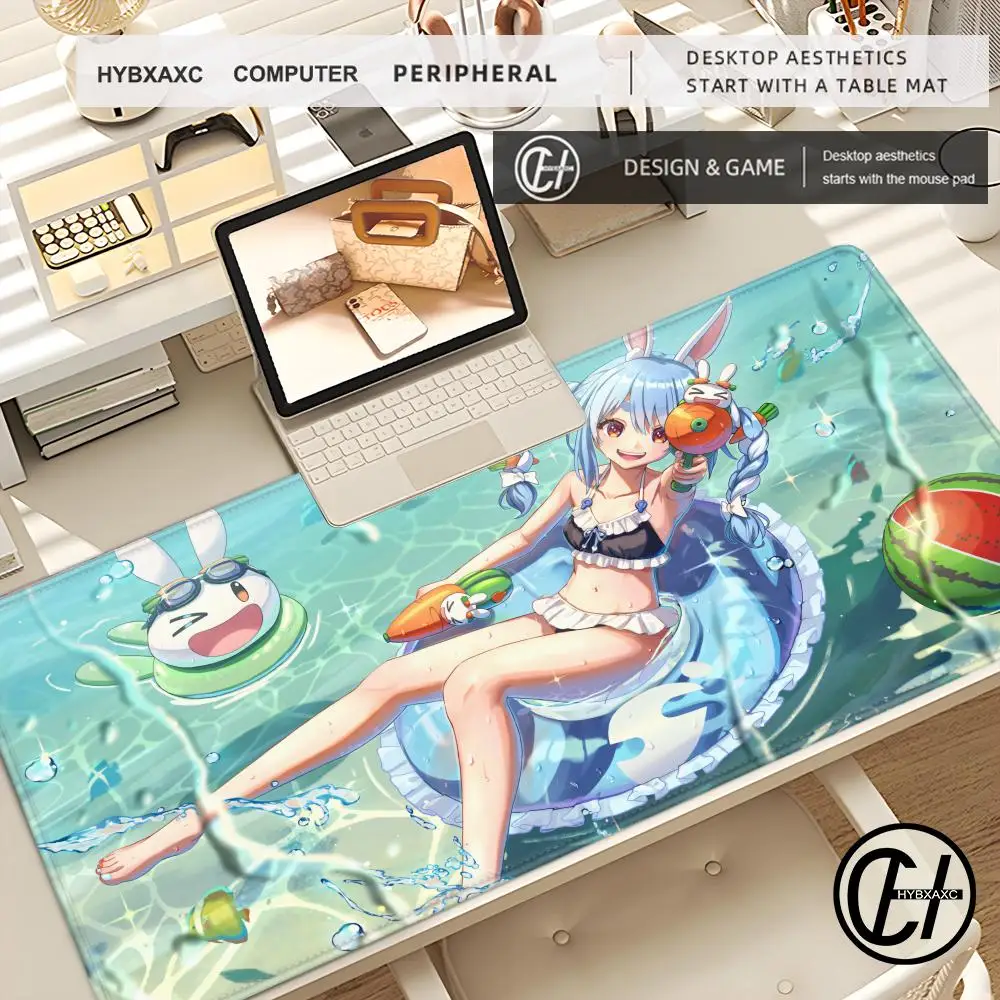 

Коврик для мыши Kawaii Girl, коврик для клавиатуры, коврик для мыши Hololive Usada Pekora, офисный мультяшный коврик для мыши, геймерский коврик HYBXAXC, резиновый аниме-коврик для стола