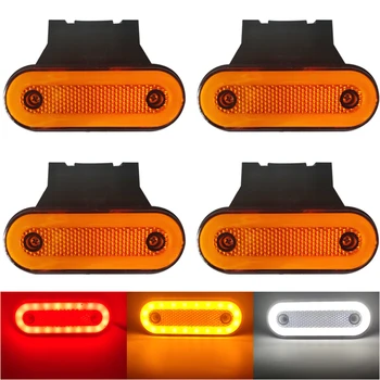 4x נורת צד למשאית LED למנורת ניקוי עבור קרוואן טריילר טרקטור משאית אזהרה אור זנב חיצוני לרכב 12V 24V