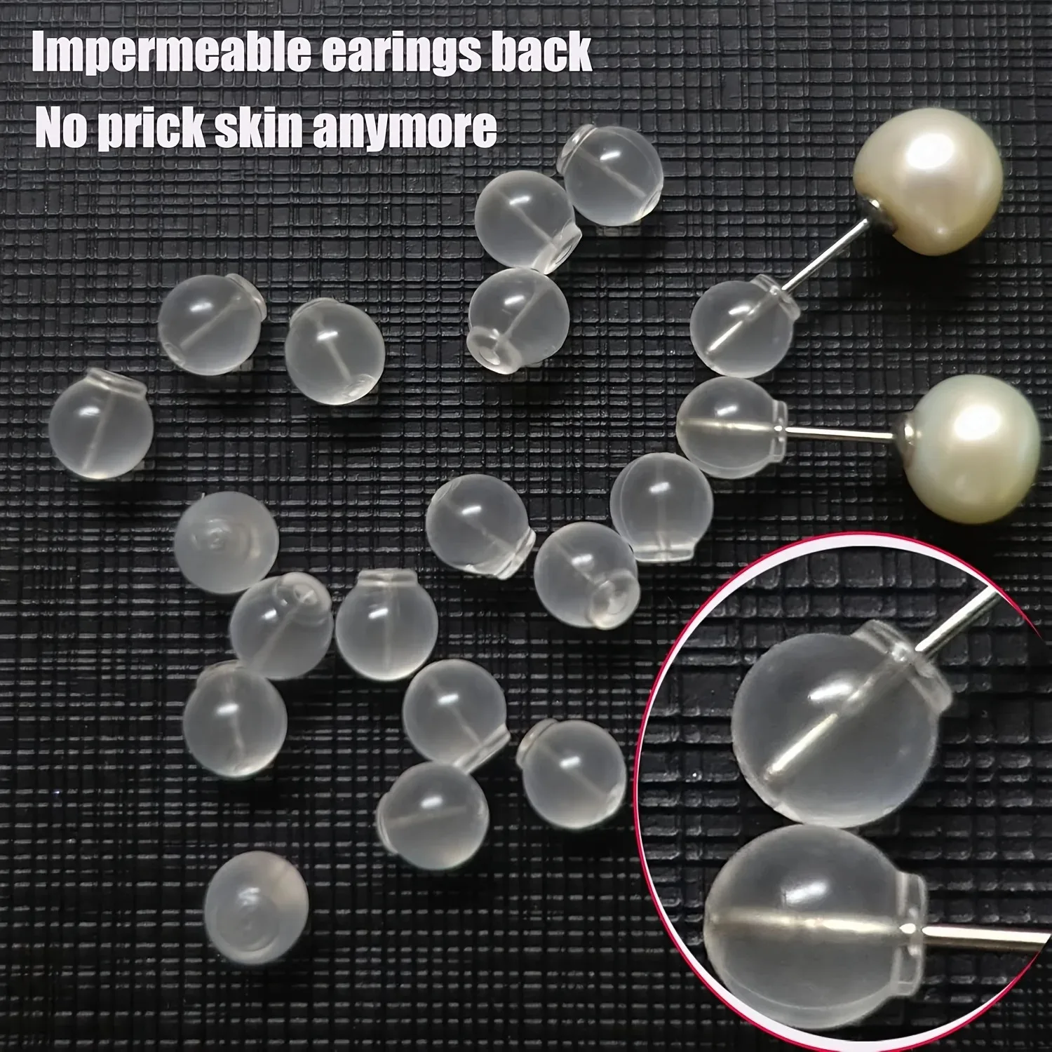 100pcs Safety Earring Back，Fit with All Type of Earrings，for DIY Making，Jewlery Making (Clear) image 3