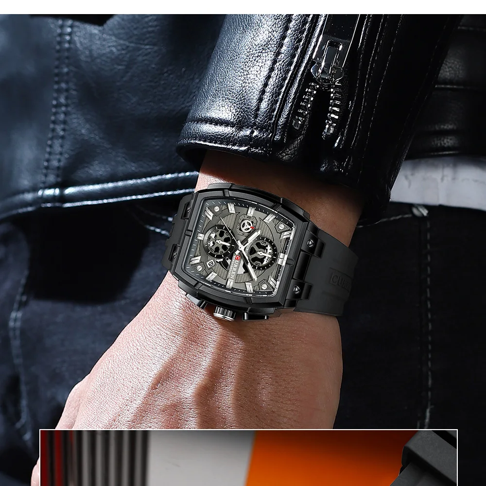 CURREN Herren-Chronograph Quarzuhr mit Leuchtzeigern und automatischer Datumsanzeige - für Business und Freizeit 8488 – Detail 12