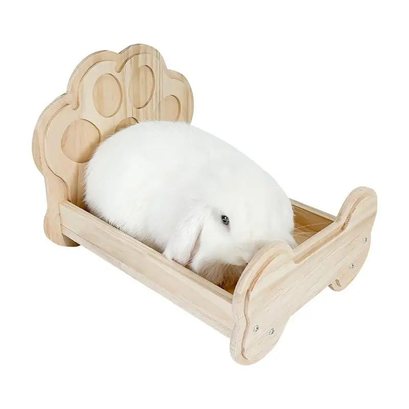 Small Animal Bed Off The Floor Foldable Cute Portable Pet Bed Wooden Rabbits Bed Sleeping Habitat For Ferrets Squirrel Hedgehog