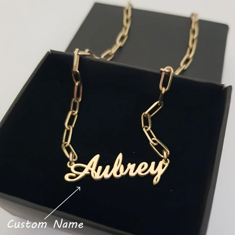 

Personalized Name Necklace 18K Gold Plated Customized Name Necklace Women Custom Nameplate Personalized Jewelry Birthday Gifts