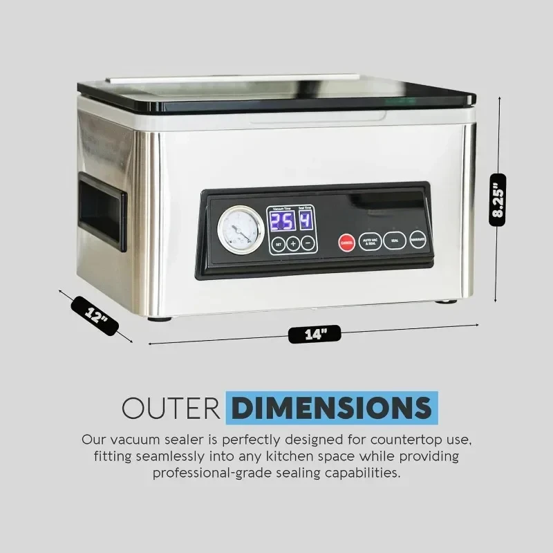 Serie di macchine per sigillatura sottovuoto a camera per alimenti, confezionatrice sottovuoto, barra sigillante sottovuoto compatta