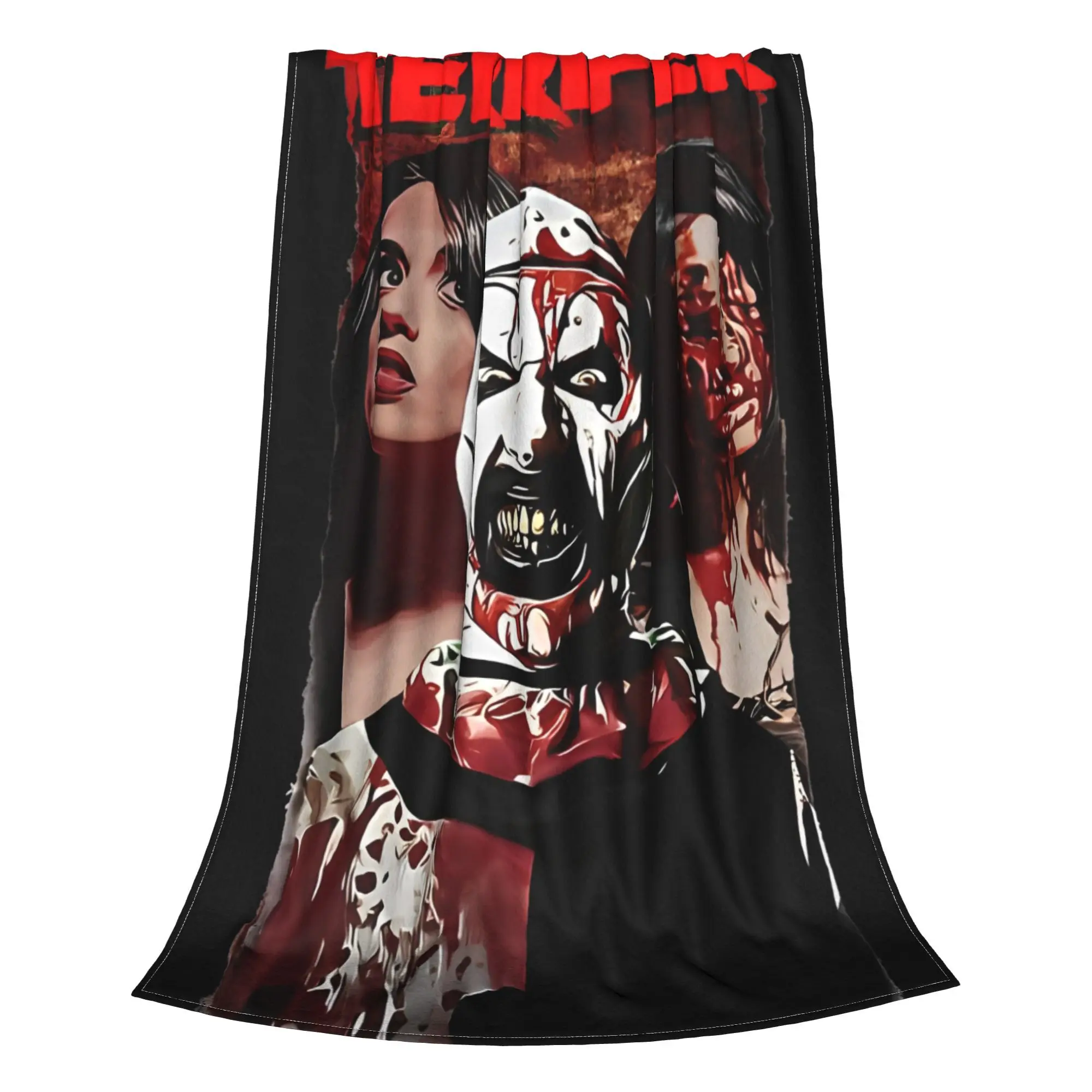 Terrifier Clown Chilling Film Blankets  Flannel Funny Warm Throw Blankets for Coverlet Spring Autumn