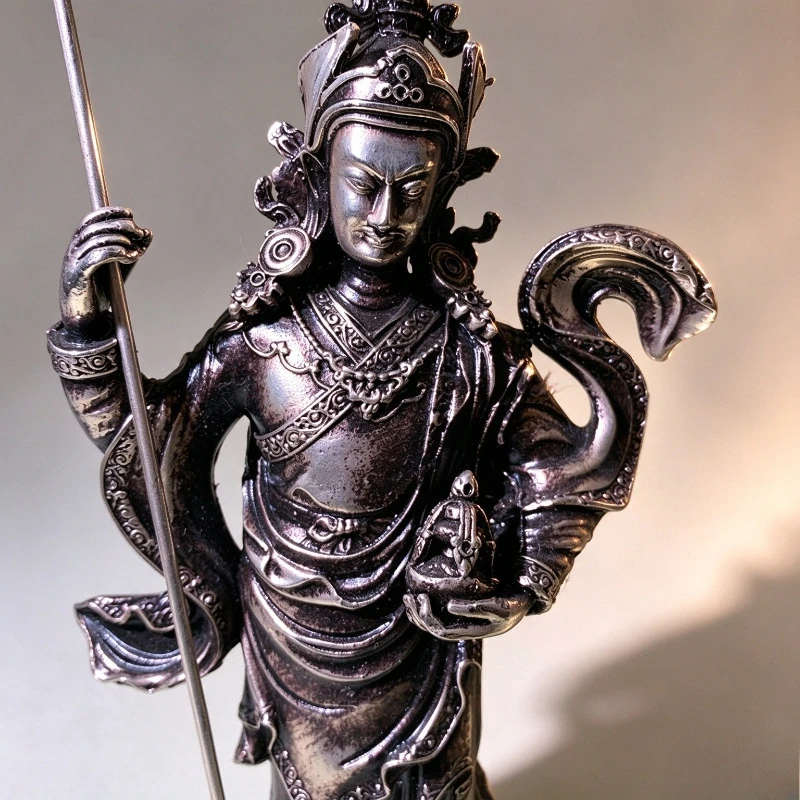 Vintage Padmasambhava Statue Guru Rinpoche Figurine Tibetan Buddhist Standing Buddha Sculpture Altar Worship Feng Shui Decor