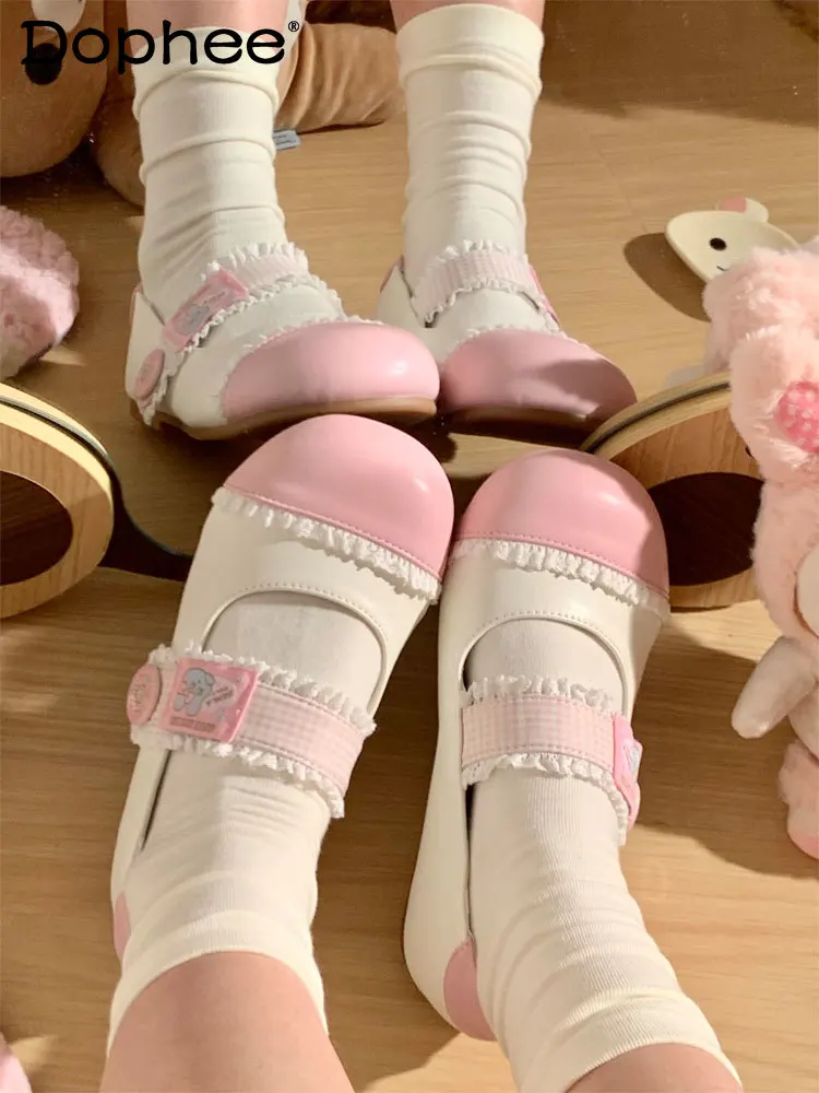 

Sweetheart Girl Doll Sense Japanese Original Lo Shoes Sweet Cute Indoor Round Head Lolita Flat Small Leather Shoes