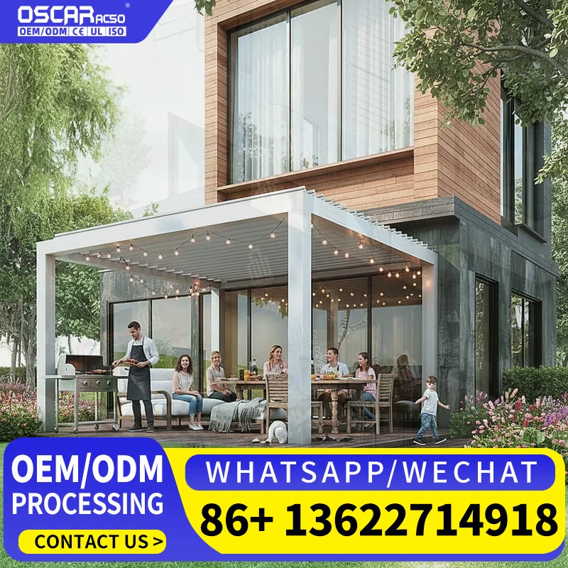 Wholesale Outdoor Aluminium Bioclimatic Louvre Pergola Modern Style Custom Sizes 5x3 4x3 6x4 For Gardens Patios Backyards pergol