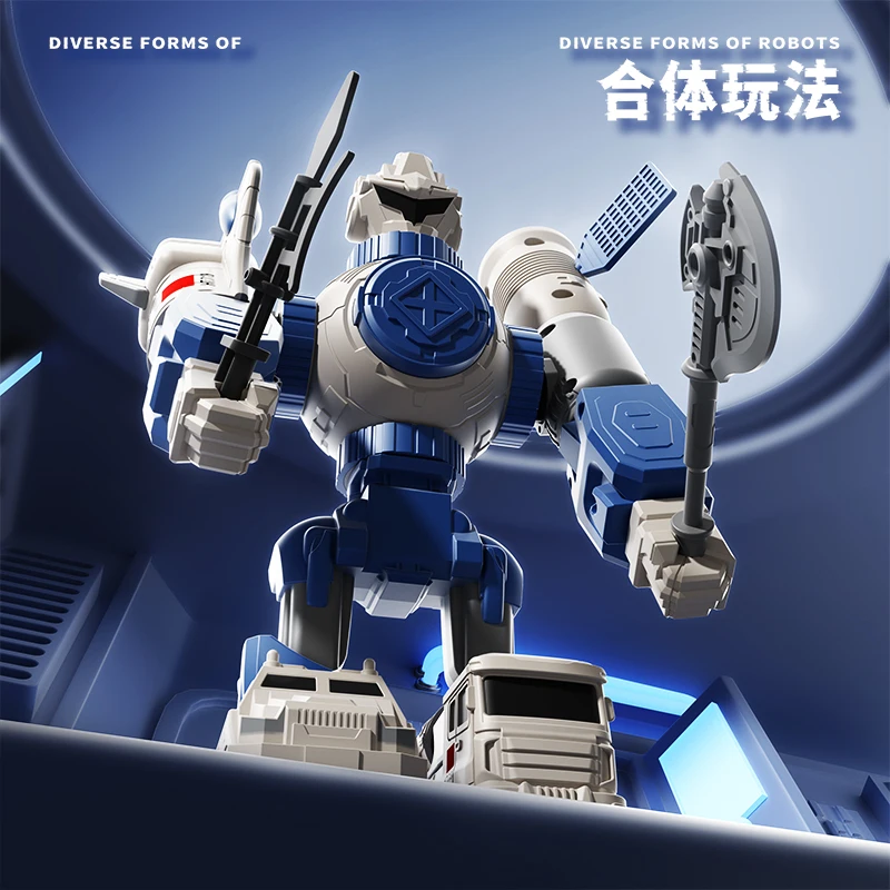 Juguete rompecabezas magnético aeroespacial para niños, robot intelectual de ensamblaje transformable.