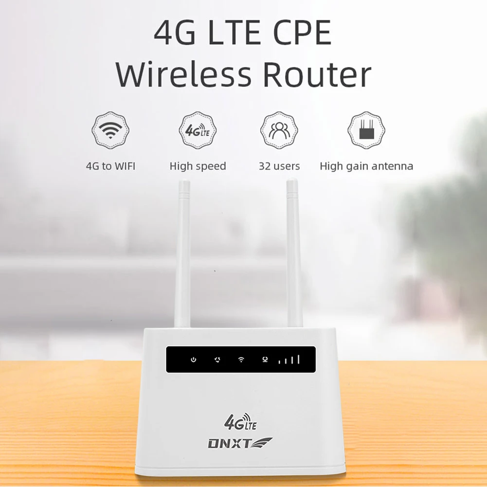 4G LTE WIFI Router 2 Antennas 150Mbps WiFi Modem Router Wireless Internet Router RJ11 RJ45 Ports with SIM Card Slot for Home