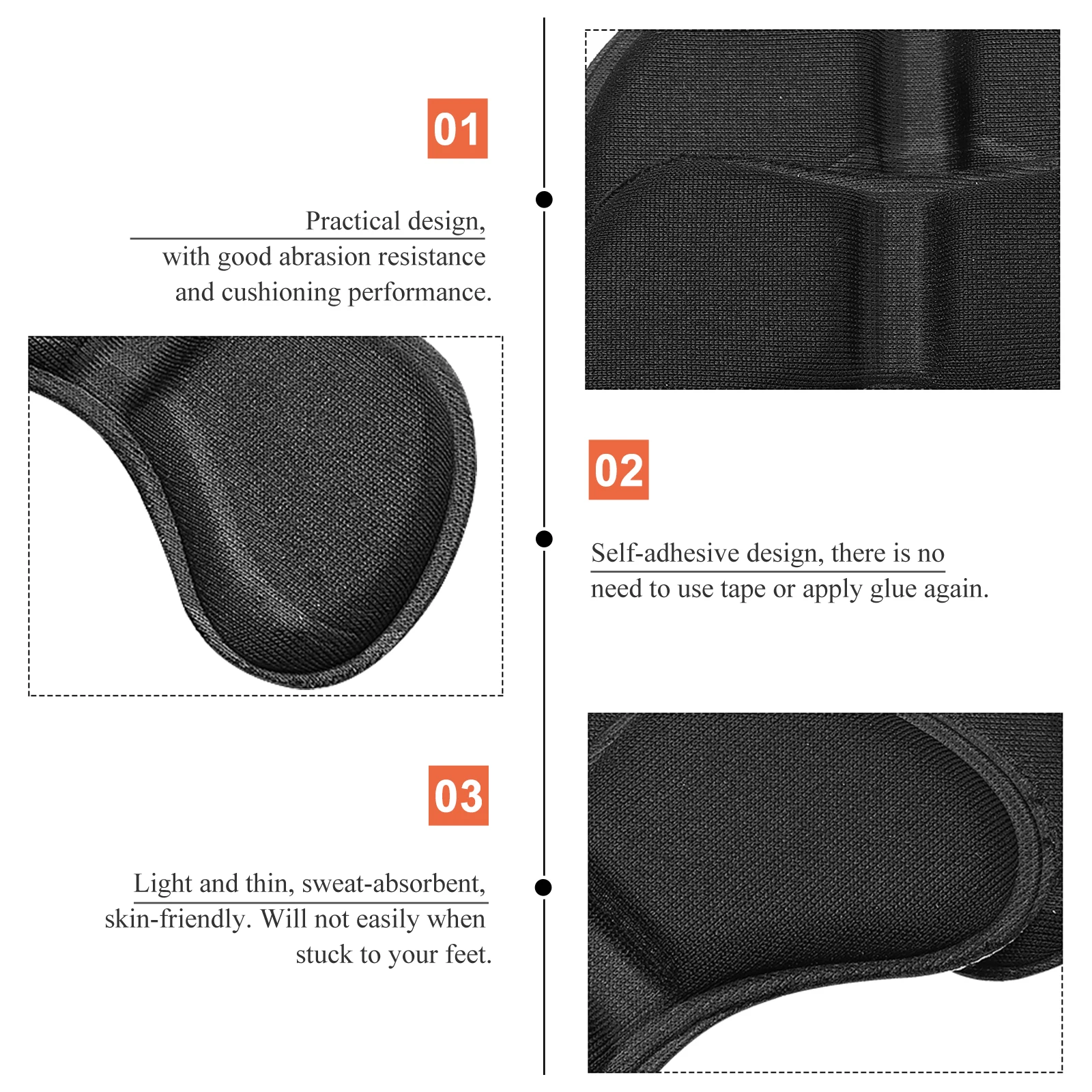 

3 Pairs Anti-wear Heel Stickers PU Self-adhesive Reducing Friction Foot Pain Blisters Shoes Supplies High Heels New