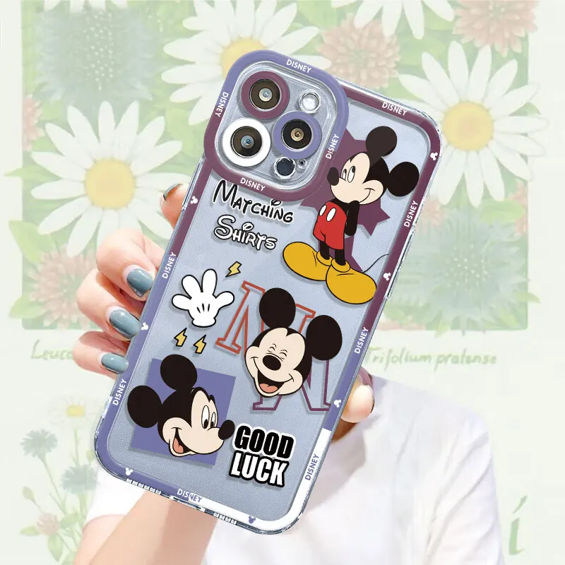 Case For Apple iPhone 11 13 15 14 Pro Max 12 Mini 7 8 Plus XR X XS SE 6 6S Angel Eye TPU Phone Cover Good Luck Every Day Mickey