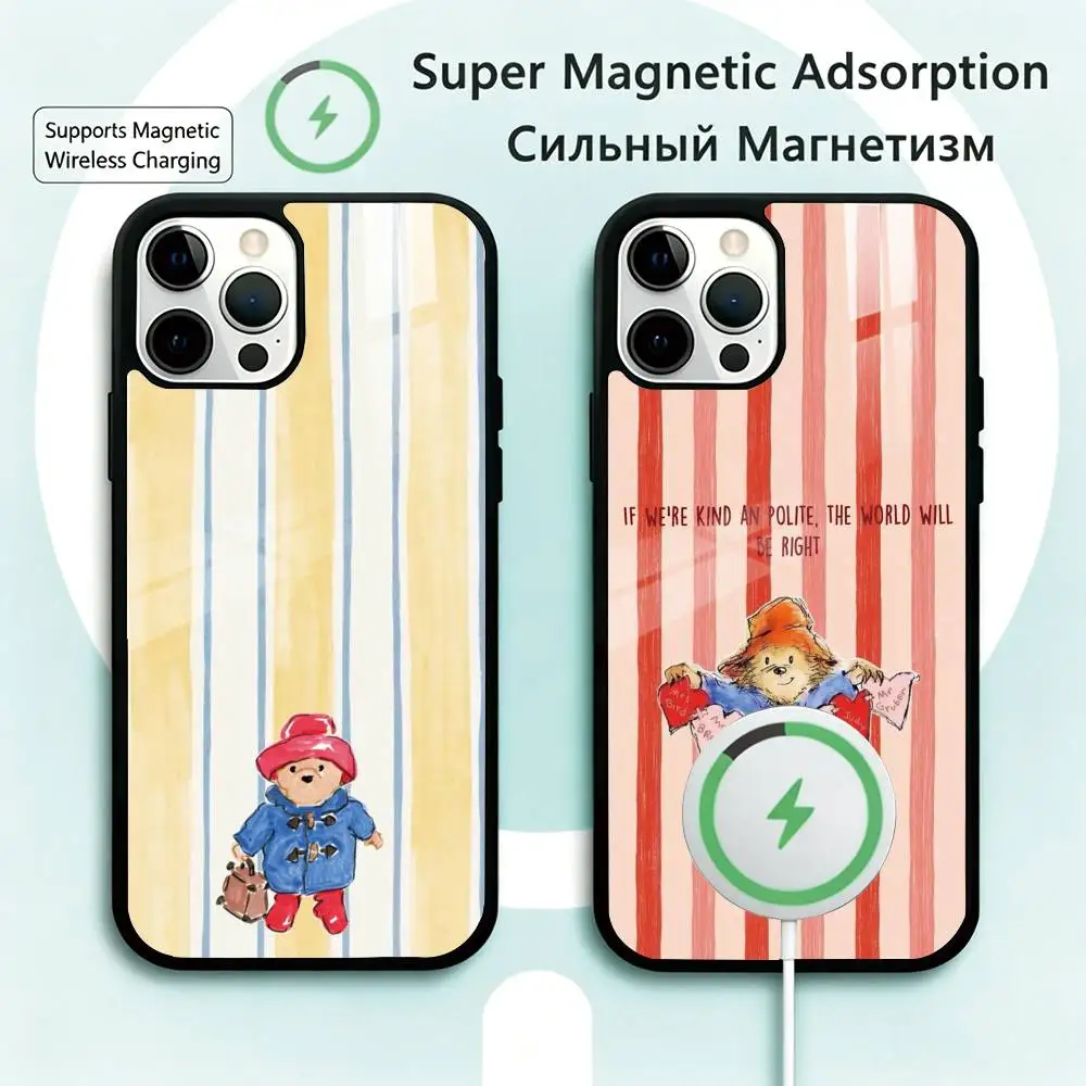 

Cartoon Paddingtons Bear Phone Case For iPhone17,16,15,14,13,12,11 Plus,Pro Magnetic Supports Magnetic Wireless Charging