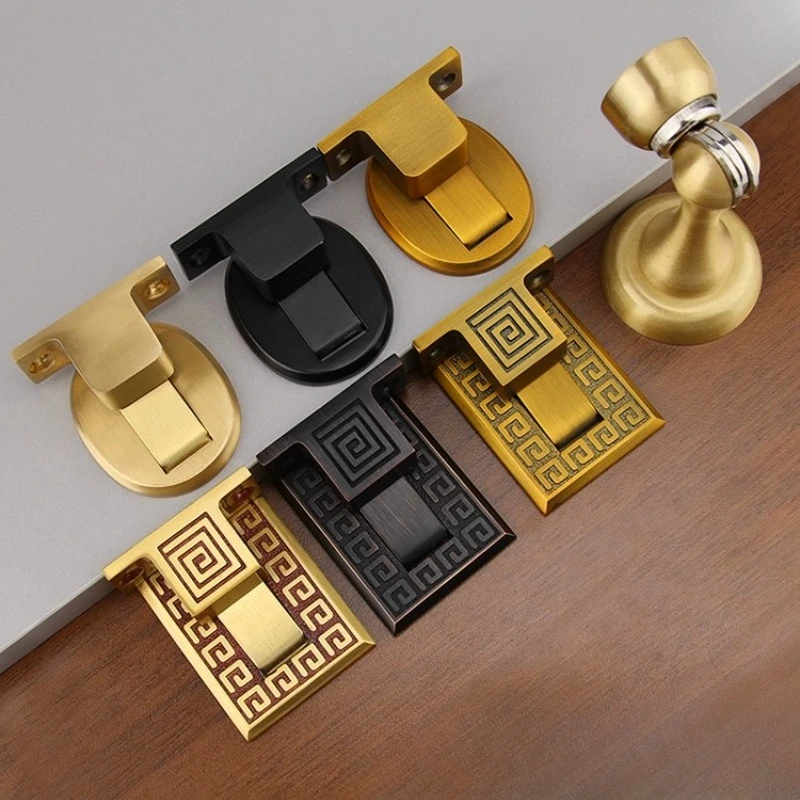 

Reinforced Invisible Windproof Floor Brass Door Stop Modern Minimalist Perfect for Underfloor Heating Systems Easy to Install