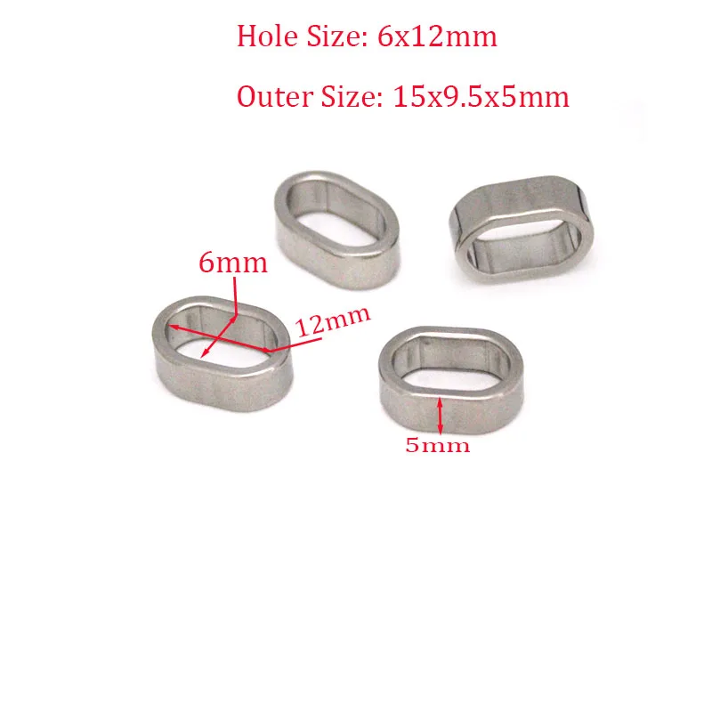 10PCS Stainless Steel Separators Metal Spacer Beads Big Hole Slider Bead Charms for Bracelet Jewelry Making DIY Accessories