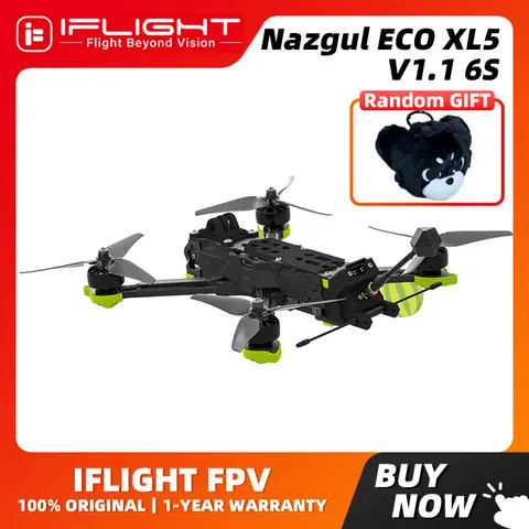 iFlight Nazgul XL5 ECO V1.1 6S Analog Drone BNF with XING-E Pro 2207 1800KV Motors BLITZ 5.8G 1.6W VTX  BLITZ ATF435 E55S Stack