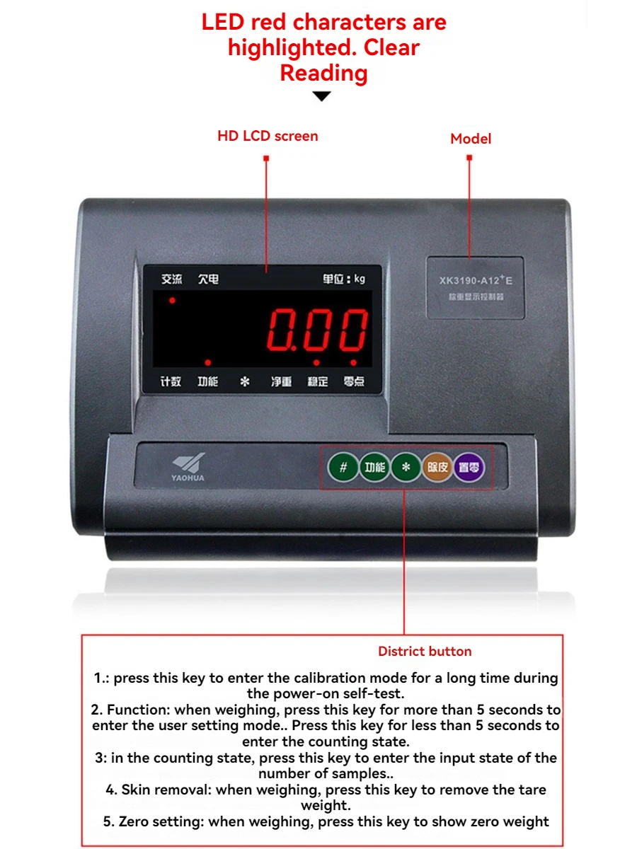 Imagem -02 - Pesando Display Controller Pequena Escala Conjunto Completo de Acessórios Ampla Medição Sensor Xk3190-a12 Mais e