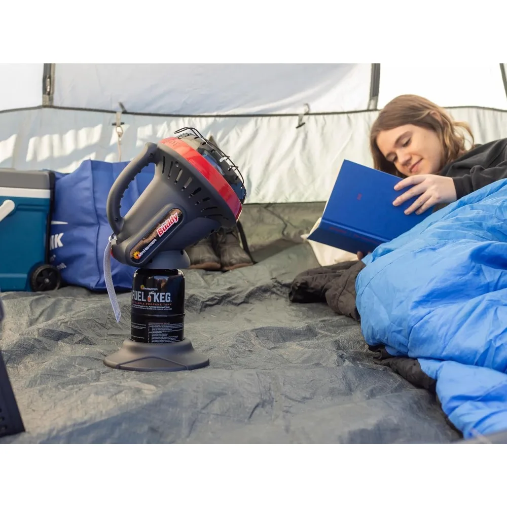 Indoor Safe Propane Heater With ODS & Tip-Over Protection, Heating Area Up to 95 Sq. Ft - Lightweight, Medium - Black/Red