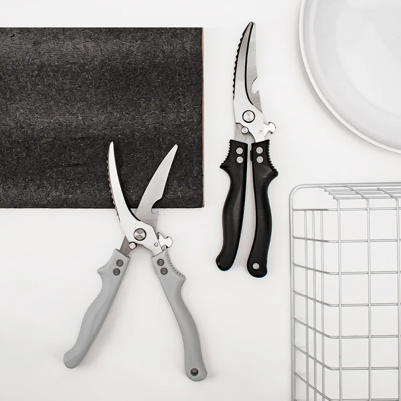 Kitchen Scissors, Multi-functional Chicken Bone  Scraping Fish Scale Artifact, Bottle Opening Multi-purpose Self-locking Pliers,