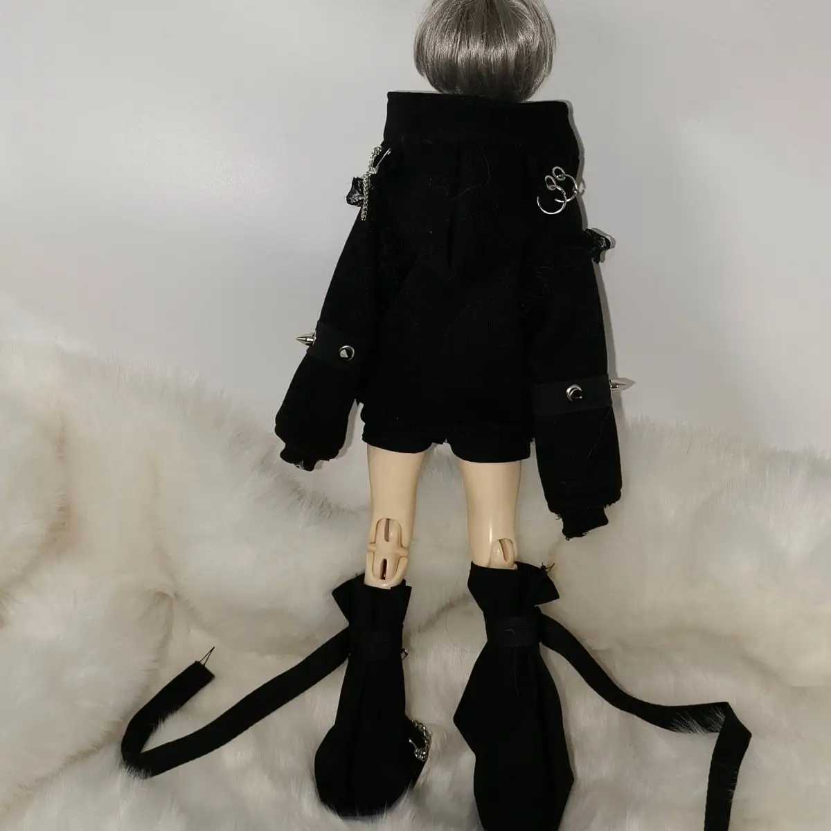 1/4 1/6 Bjd Doll Clothes 45Cm30Cm Subculture Style Hooded Jacket+Leg Cover Doll Changing Game Doll Accessories Without Dolls