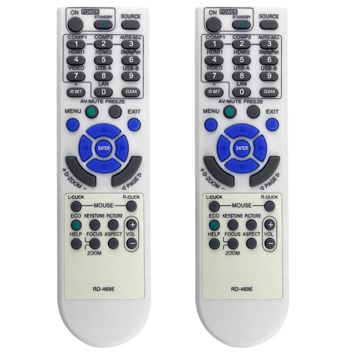 2X RD-469E Replace Remote For NEC Projector VE303X VE303 V302X V332W V302H NP-V332W NP-UM361X NP-V302X NP-UM351W