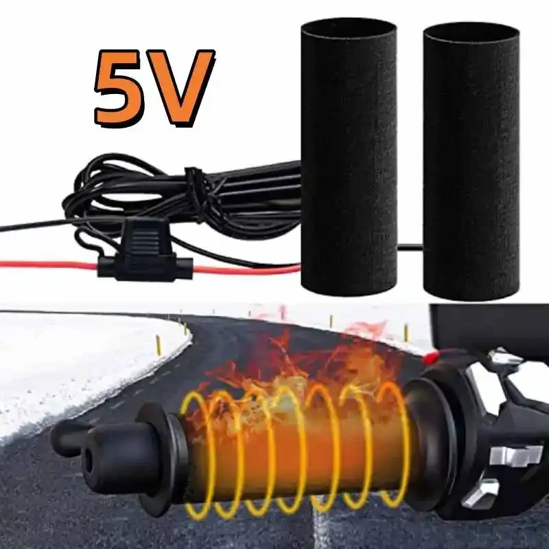 3 Gear Warmer Electric Heated Grip Cover Anti Vibration Anti Slip Fast Heating Kits 10 W Motorcycle Heated Handgrips 5V 2A USB
