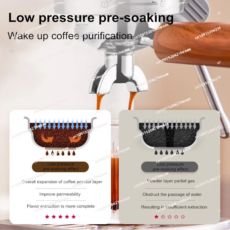 Suitable for Semi-Automatic Espresso Machine 20Bar Pressure, Compact for Small Kitchens,