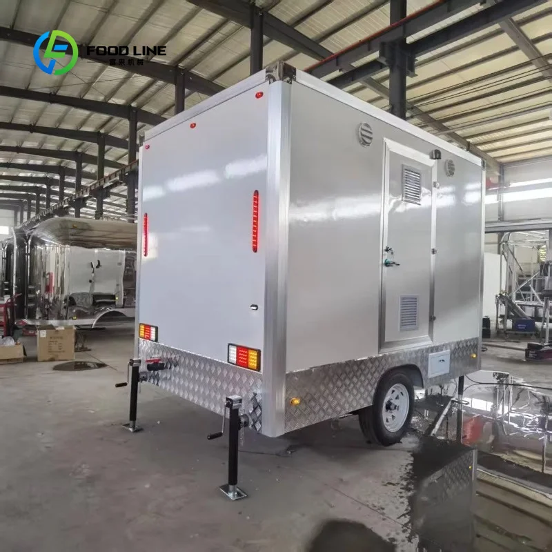 Customized Luxury Portable Toilet Trailer Mobile 2 4 Stall Bathroom with Shower for House Shop & Apartment Use