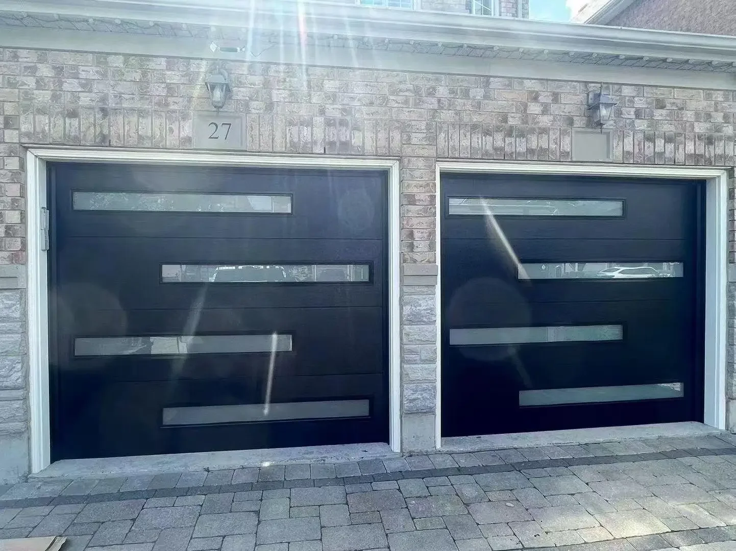 **c Made in China High Quality Embedded Glass Aluminum Alloy Garage Door Outdoor Rust Proof Garage Doors Household Garage Doors