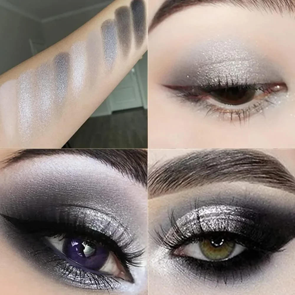 Palette de fards à paupières flocon de neige 9 couleurs – Application facile, scintillant mat |   Noël/Halloween/Quotidien, cadeau de vacances parfait