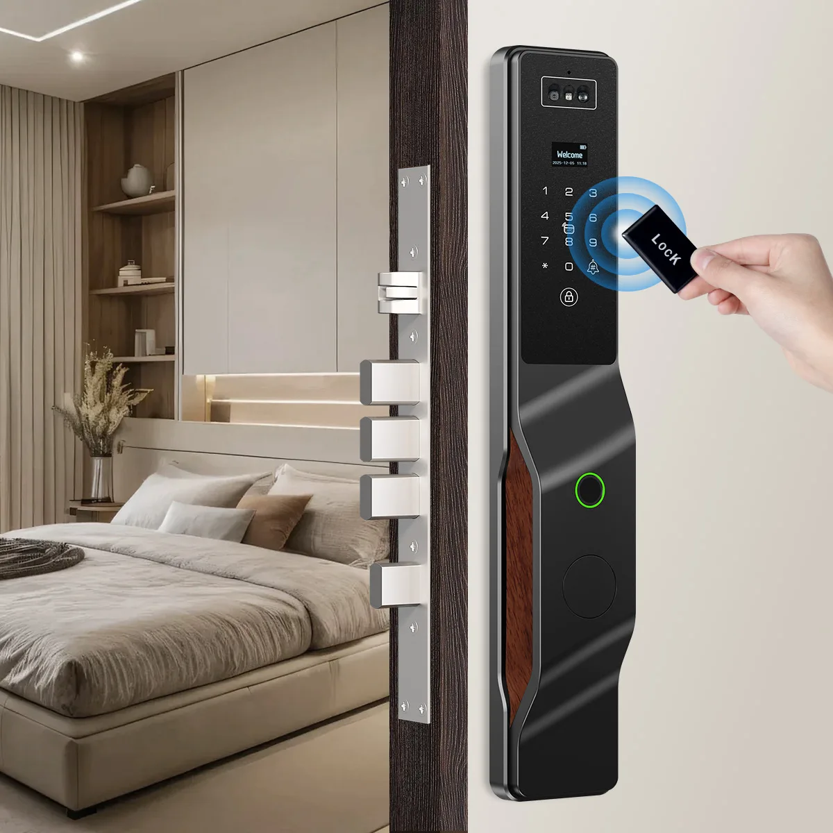 Palmprint door lock Video surveillance Intercom Smart lock Facial recognition Fingerprint Smart door lock with  and finger