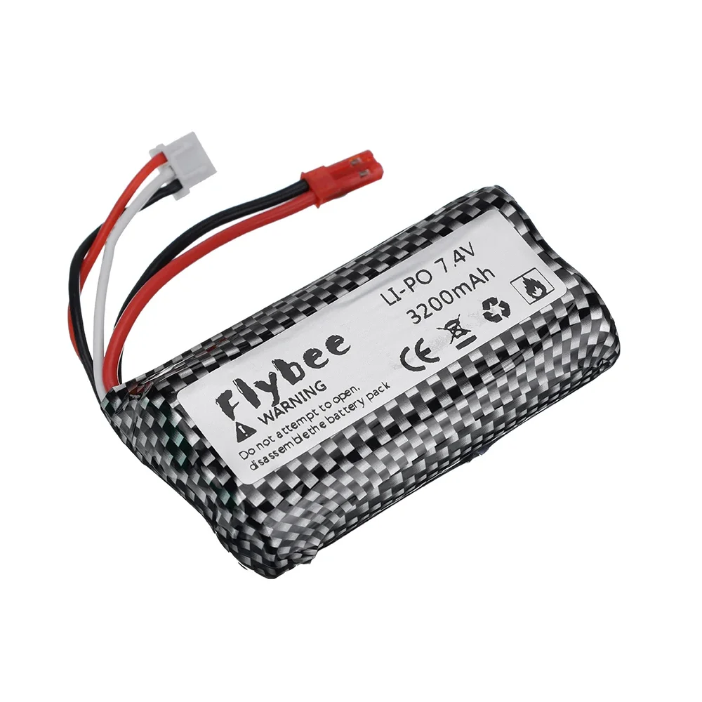 3000mAh Upgrade to 3200mah Capacity 18650 7.4V Lipo Batery JST Plug For remote control Trucks Off-road racing helicopter