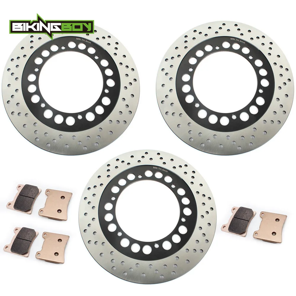 BIKINGBOY For Yamaha V-Max 1200 VMX12 91 92 FJ 1100 84 85 FJ 1200 86 87 Front Rear Brake Discs Disks Rotors Pads 282mm Stainless