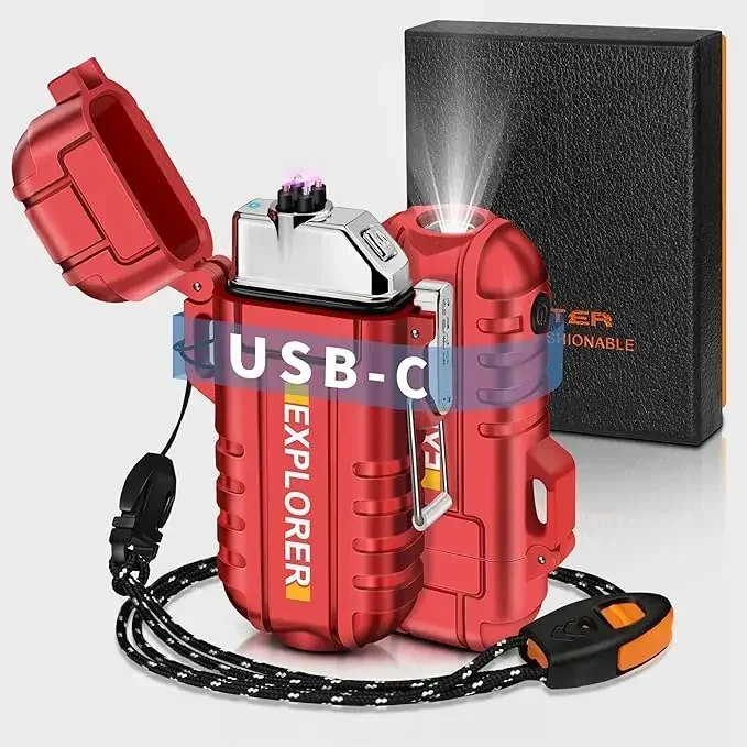 

USB Rechargeable Lighter with Dual Electric Arc, Waterproof and Windproof Plasma lighters free shipping(no gas))