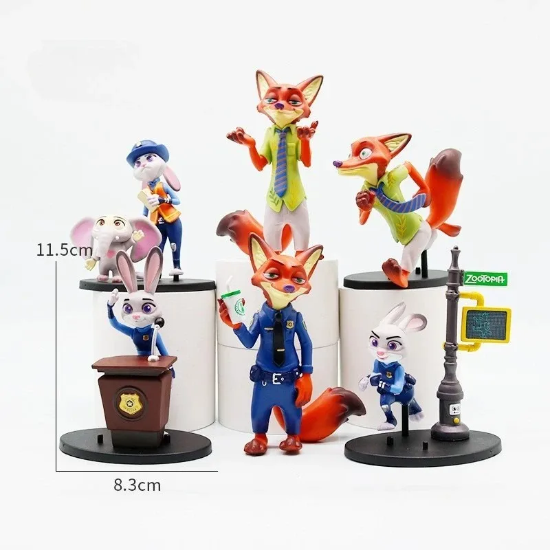 

Удивительные Zootopia Animals, экшн-фигурки, игрушки, кролик Джуди Хоппс, лиса, Ник Уайльд, фильм, детские подарочные коллекционные фигурки