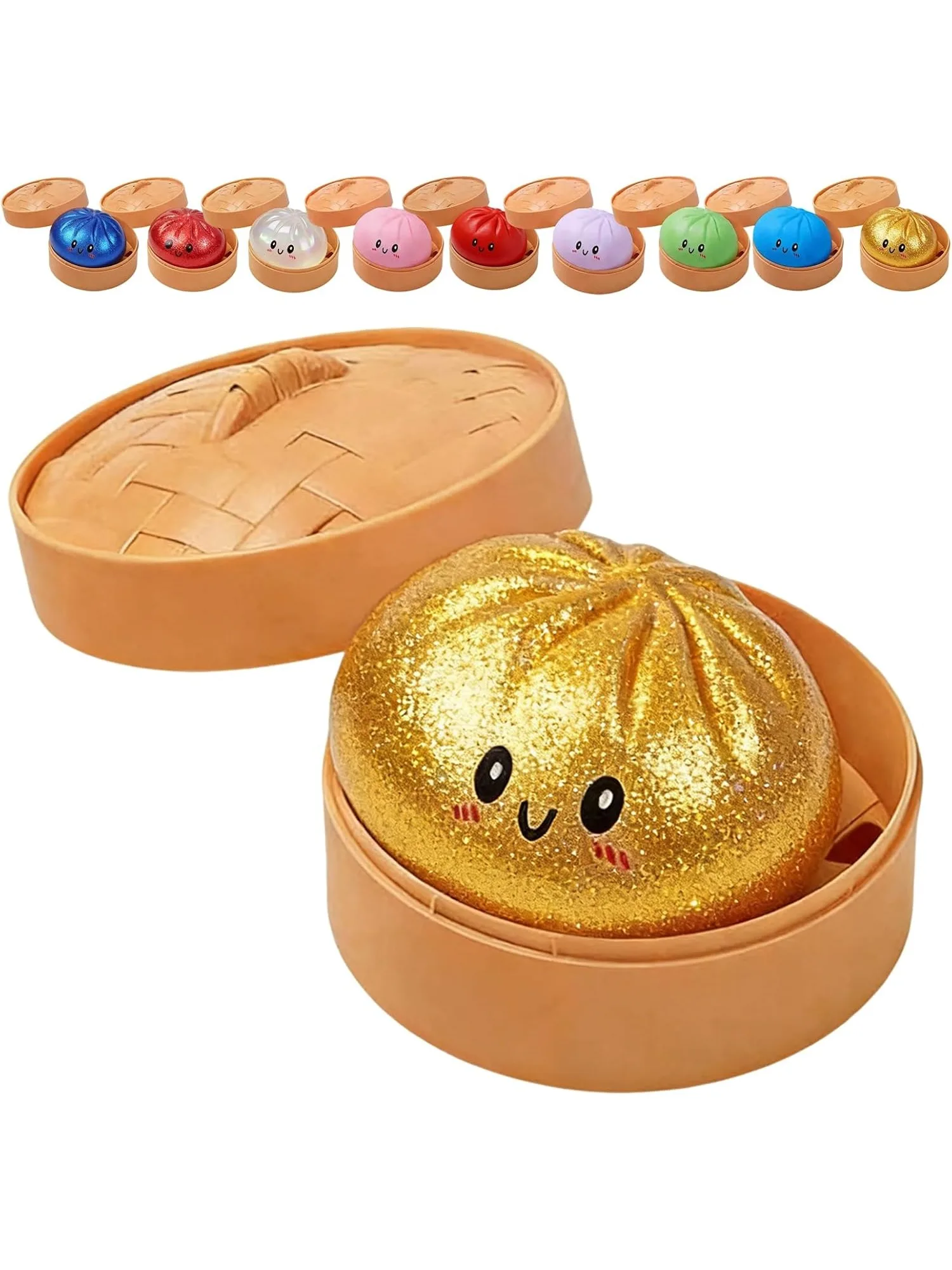 Glitter Dumpling Glitter Dumpling Squishy met doosje Dumplings Zintuiglijk knijpspeeltje voor stressverlichting - afbeelding 2