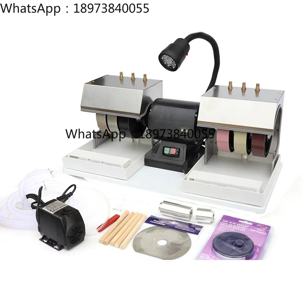

Cabbing Machine, 6" 1/4HP 1800rpm Efficient Lapidary Rock Grinder Polisher With Lamp & Water Pump Gem Faceting Machine