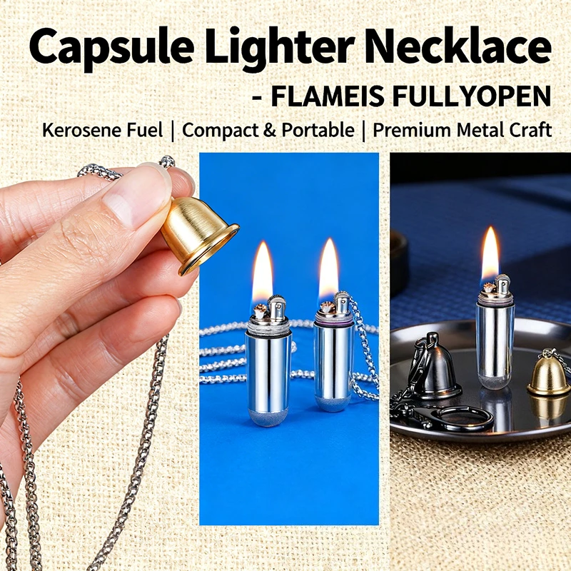 Premium Necklace Lighter - Exquisite Pendant, Refillable Multi-Functional, Portable Outdoor Tool for Trendsetters & Style Lovers