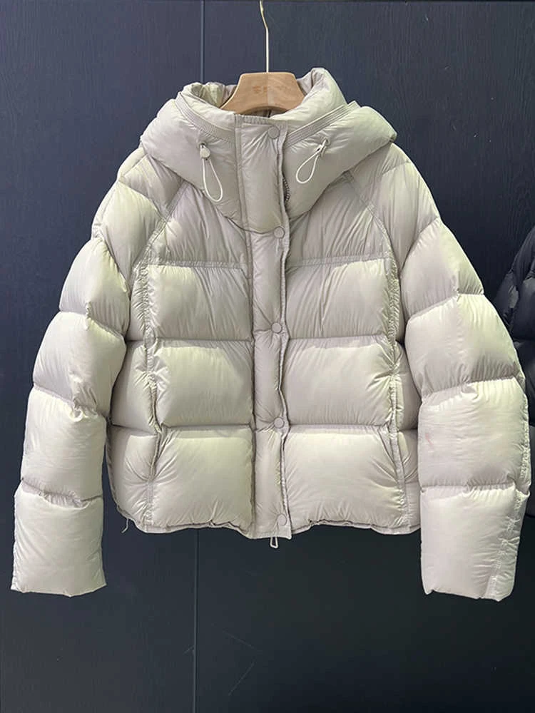 

Зимняя женская черная хлопковая куртка, новая однотонная короткая стильная простая универсальная свободная повседневная толстая куртка S223