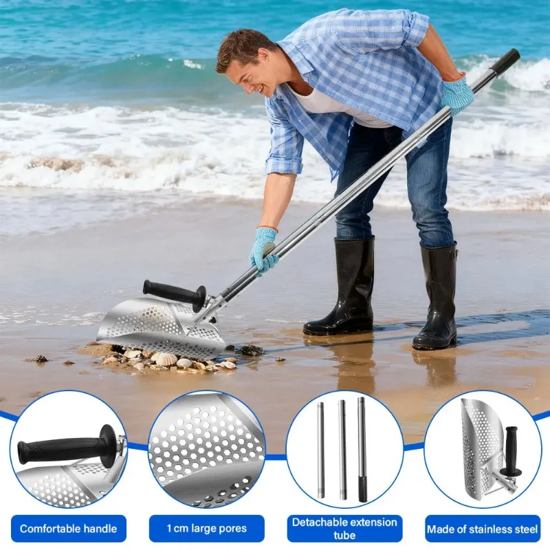 New Sand shovel stainless steel Metal Detecting Beach Finds Scoop Equipment Garden Gadgets Utensils Supplies Sand Scoop