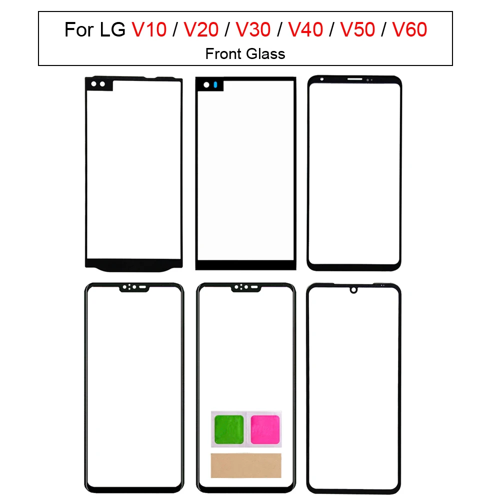 Dla LG V40 V50 V30 V60 V20 V10 ekran dotykowy Panel dla LG LS997 V405 V500 H930 H932 H960 H900 H990 H910 H918 przedni szklany Panel