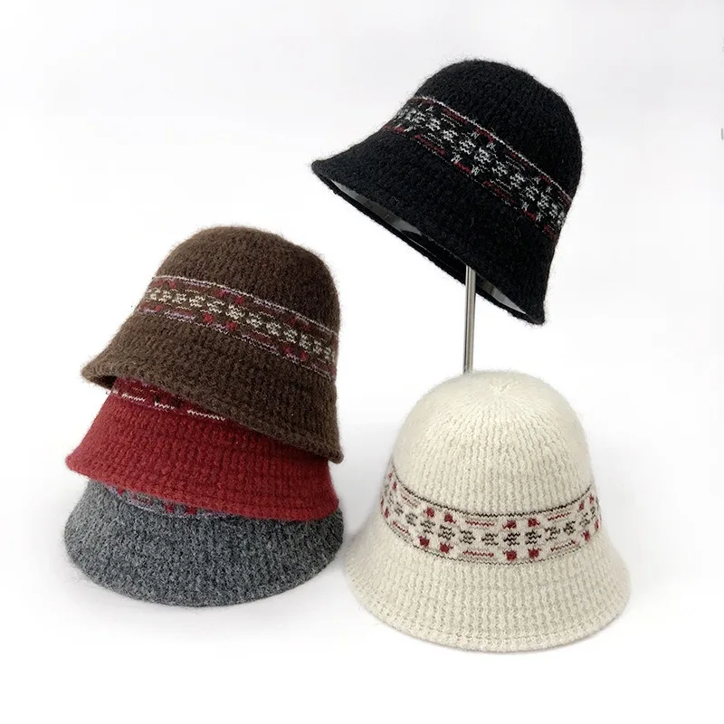 chapeu-balde-de-pescador-de-malha-fair-isle-para-mulheres-gorro-de-la-de-aba-larga-de-inverno-bone-vintage-retro-extensivel-e-desleixado-para-sessao-de-fotos