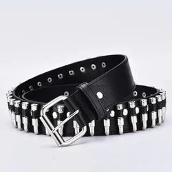 Neue Persönlichkeit Damen Leder Punk Gürtel Hohlniet Luxusmarke Gürtel Persönlichkeit Rock Wild verstellbaren jungen Trend Gürtel