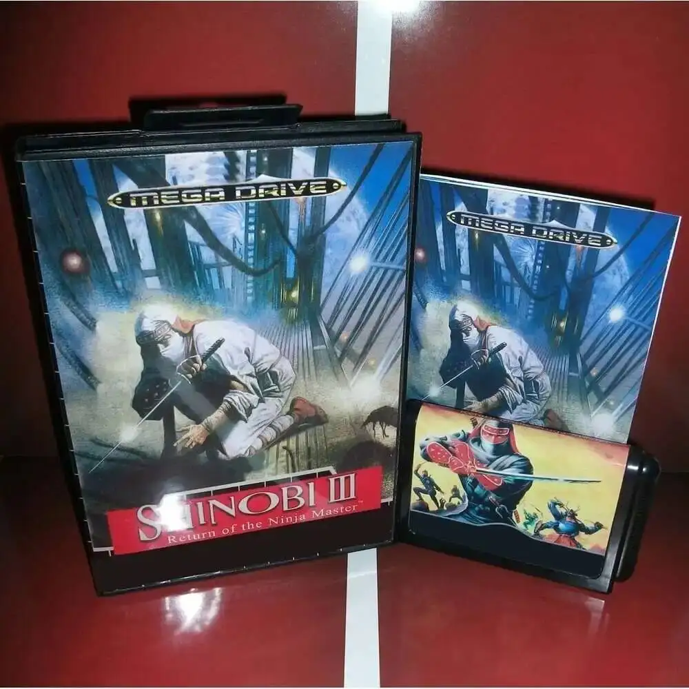 Novo Lançamento Shinobi III: O Regresso do Mestre Ninja, Cartucho de Jogo 16bit MD com Caixa de Varejo e Manual para Sega Mega Drive/Genesis
