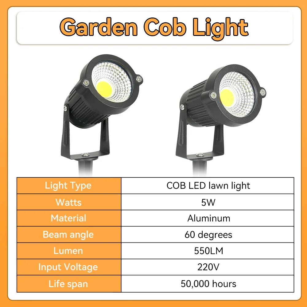 Imagem -02 - Impermeável Led Garden Lawn Lamp Iluminação Exterior Park Light Decoração de Casa ac 110v 220v 5w