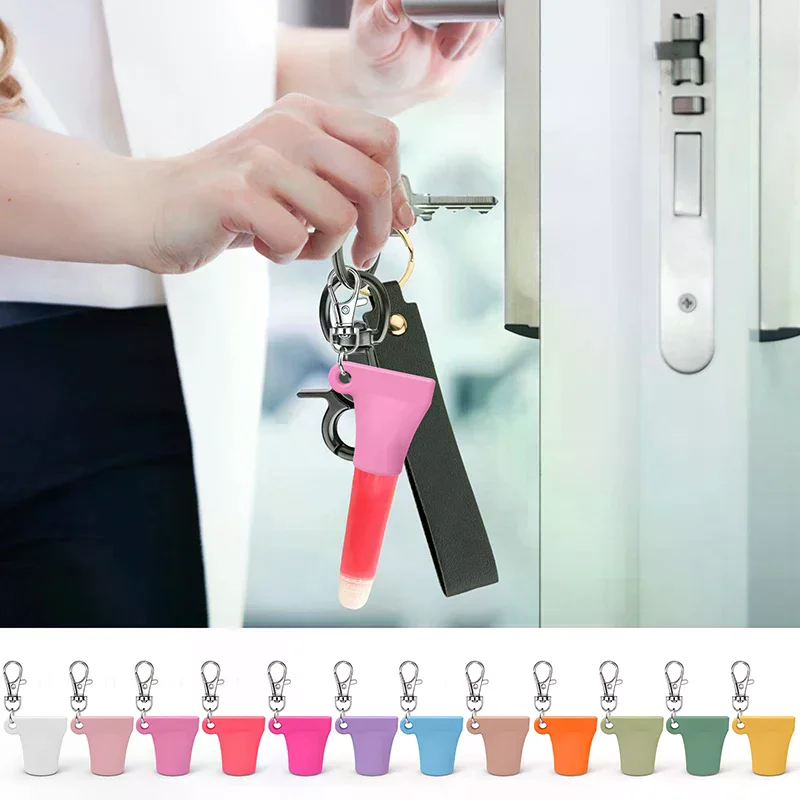 Practical Silicone Keychain Cap Lip Gloss Accessories Portable Durable Holder Keychain Compatible For Lipstick Storage Cap