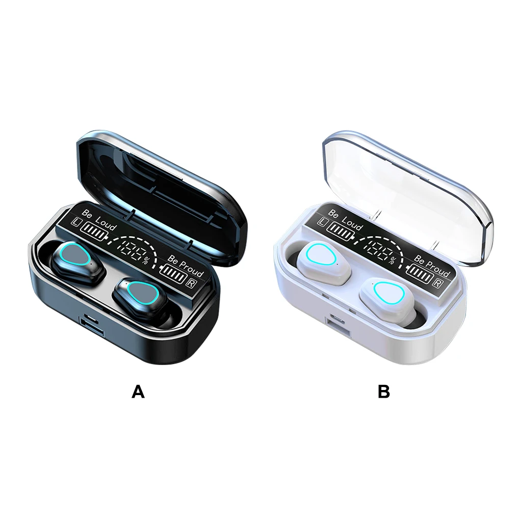 Bluetooth-совместимые наушники-вкладыши светодиодный, перезаряжаемые наушники с микрофоном, для путешествий, гарнитура для громкой связи, черный цвет Bluetooth-совместимые наушники-вкладыши светодиодный, перезаряжаемые наушники с микрофоном, для путешествий, гарнитура для громкой связи, черный цвет